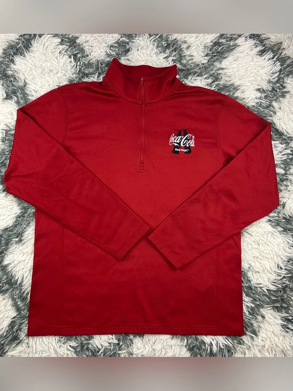 The North Face Men’s Coca Cola Logo Real Magic 1/4 Zip Sweatshirt Long Sleeve L